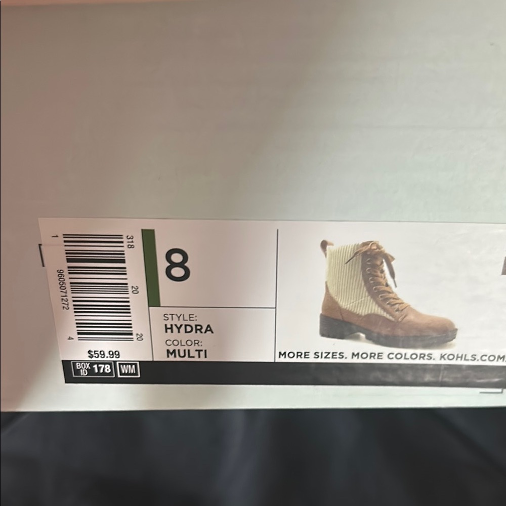 SO Tan and Cream Lace Up Boots with Chunky Sole - Picture 7 of 9